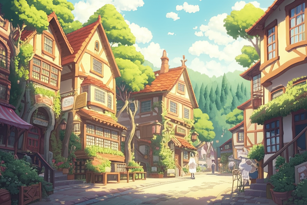 Ghibli style version of Urban Scene